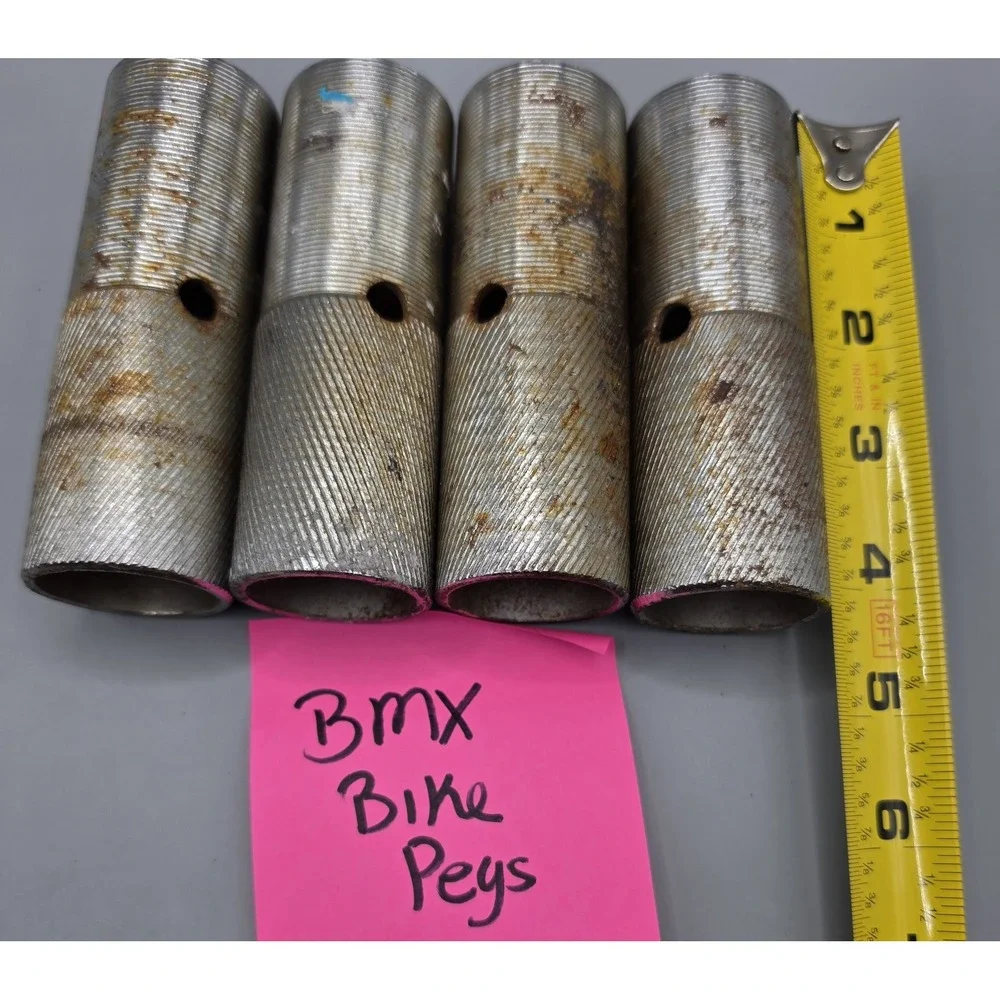 Vintage BMX Bike Pegs Set of 4 Threaded Steel 4